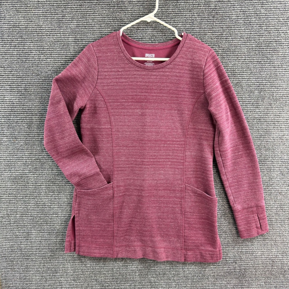 Duluth Trading Co Tunic M Mauve Heather Sweatshirt Thumbholes Pockets Fleece